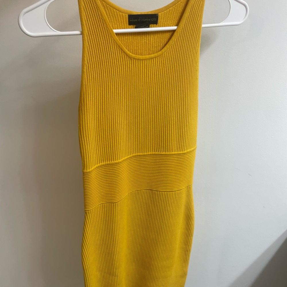 House of Harlow Yellow Ribbed Dress